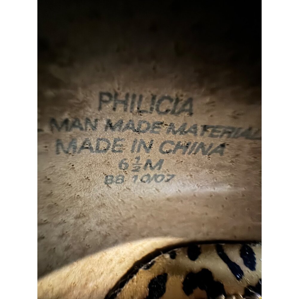 Leopard Print Square Toe Flats Womens Shoes 6.5M By Philicia Synthetic Material - Picture 4 of 15